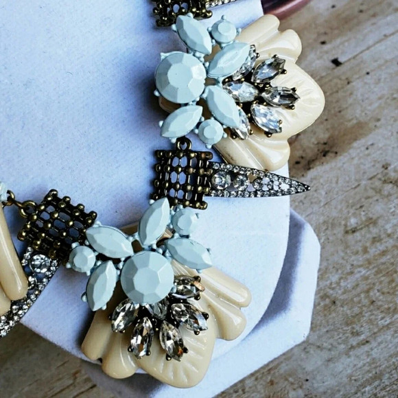 Statement Necklace | Gold & Light Blue - Picture 4 of 6